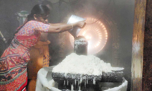 பவுர்ணமி பூஜையையொட்டி சுருளி அருவி ஆதி அண்ணாமலையார் கோவிலில் அன்னாபிஷேகம்