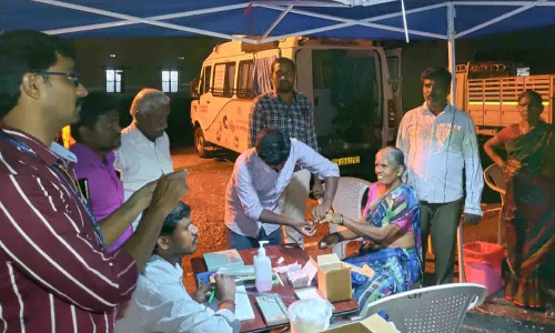 வெள்ளகோவிலில் யானை கால் நோய் கண்டறியும் முகாம்