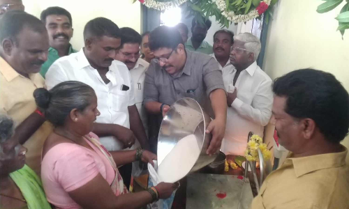 புதிய ரேஷன் கடையை திறந்து வைத்தார் எம்.எல்.ஏ. பாலாஜி: எடையூர் மக்கள் கோரிக்கை நிறைவேறியது