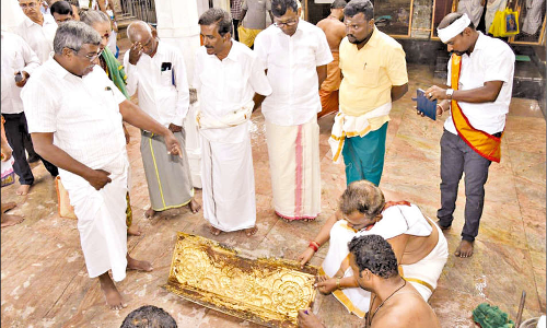 பழனி முருகன் கோவிலில் நவபாஷாண மூலவர் சிலையை ஸ்தபதிகள் ஆய்வு