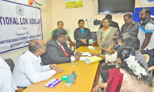 நாகர்கோவிலில் இன்று லோக் அதாலத் மூலம் வழக்குகளுக்கு தீர்வு