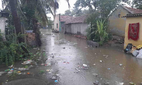 தொடர் மழையால் பல்லடத்தில் வீடுகளுக்குள் புகுந்த மழைநீர்