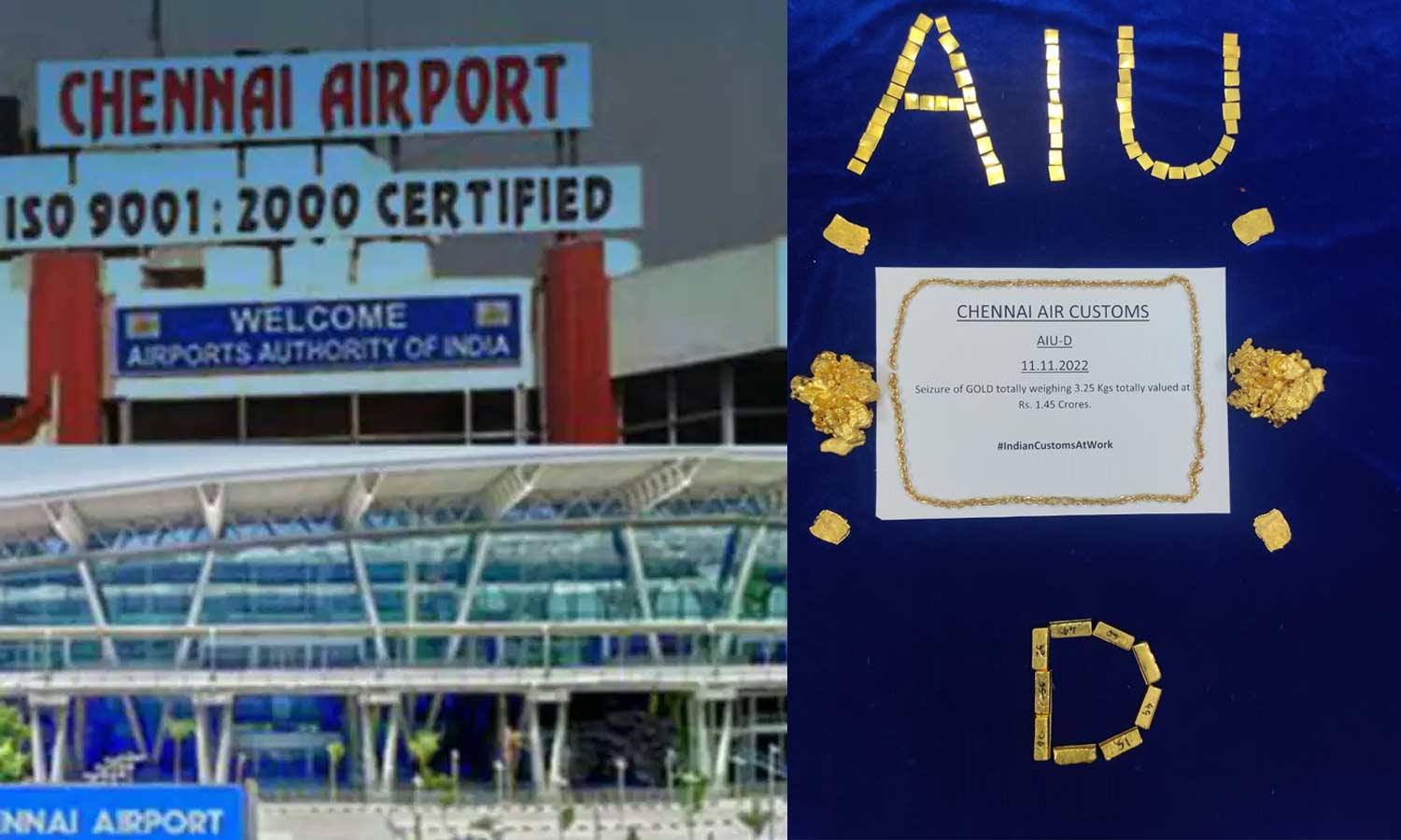 வெளி நாடுகளில் இருந்து சென்னைக்கு 3.25 கிலோ தங்கம் கடத்தல்- 8 பேரிடம் சுங்கத்துறை விசாரணை வெளி நாடுகளில் இருந்து சென்னைக்கு 3.25 கிலோ தங்கம் கடத்தல்- 8 பேரிடம் சுங்கத்துறை விசாரணை