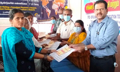 சர்க்கரை நோய் விழிப்புணர்வு பரிசோதனை முகாம்