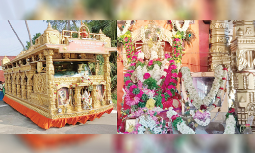 அயோத்தியில் அமைய உள்ள ராமர் கோவில் வடிவமைப்பு ரத யாத்திரை பரமத்தி வருகை