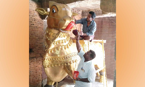 திருவண்ணாமலை கோவிலில் சாமி வீதிஉலா வாகனங்கள் சீரமைப்பு பணிகள் தீவிரம்