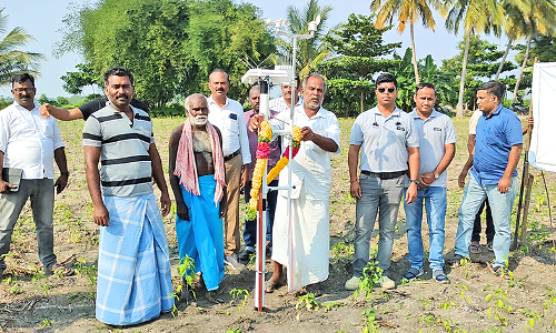 விளாத்திகுளம் அருகே விவசாயிகளுக்கு செயற்கை நுண்ணறிவு எந்திரம் அறிமுகம்