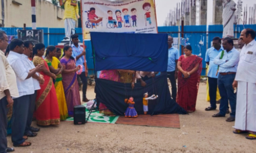 வாழப்பாடியில் விழிப்புணர்வு பொம்மலாட்ட நிகழ்ச்சி