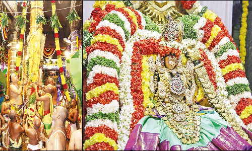 திருச்சானூர் பத்மாவதி தாயார் கோவிலில் கார்த்திகை பிரம்மோற்சவம் கொடியேற்றத்துடன் தொடங்கியது