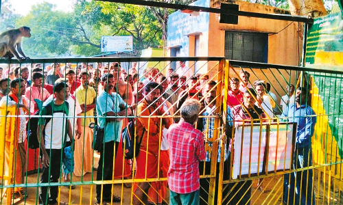 வழிபாட்டுக்காக சதுரகிரி செல்ல திரண்ட பக்தர்கள்