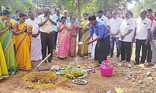 ரூ.3 கோடியே 90 லட்சத்தில் புதிய கட்டிடம் கட்ட பூமி பூஜை