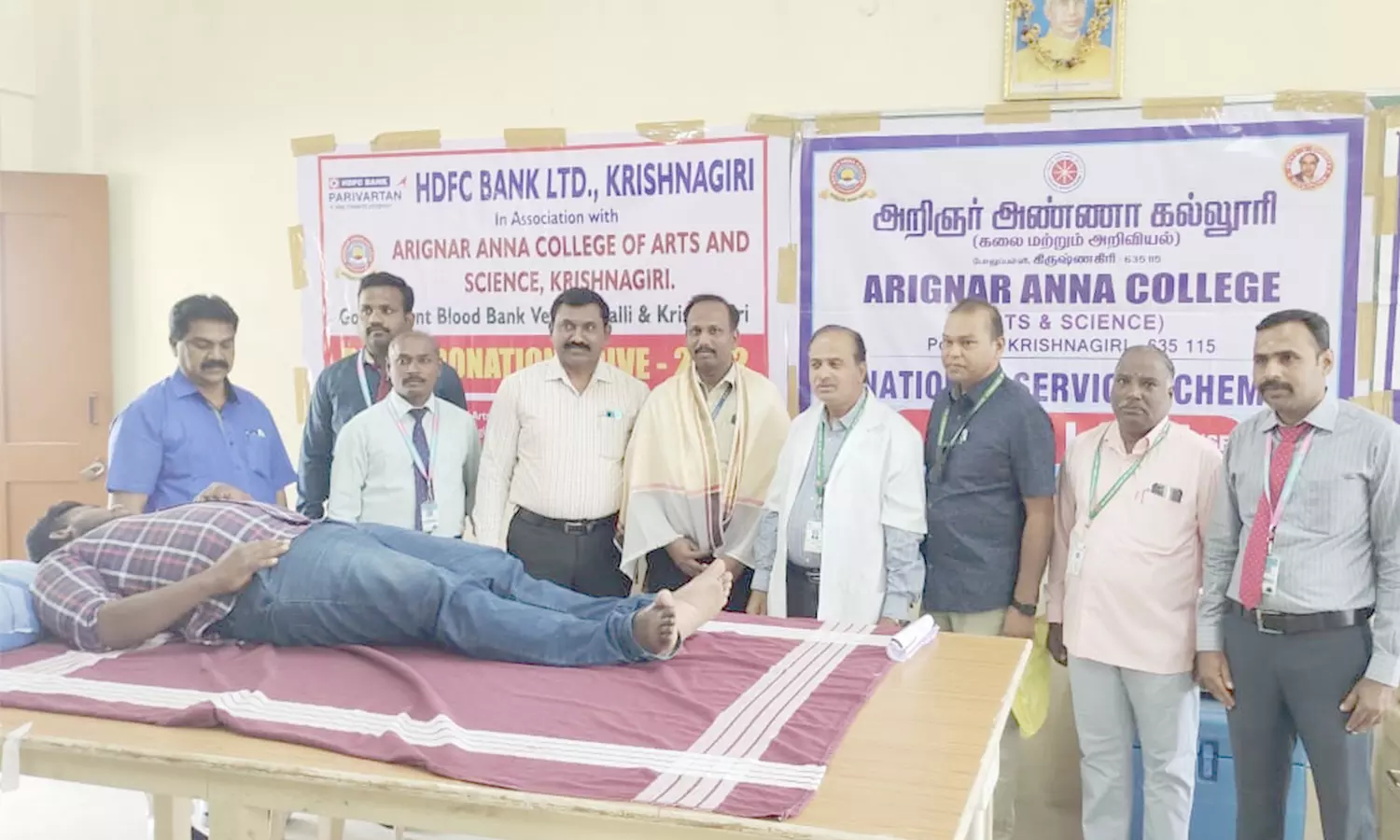 அறிஞர் அண்ணா கல்லூரியில்  நாட்டு நலப்பணித் திட்டம் சார்பில் ரத்ததான முகாம்