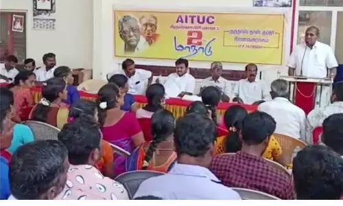டாடா நிறுவனத்தின் முதல் அலகில்  கிருஷ்ணகிரி மாவட்ட இளைஞர்களுக்கு முன்னுரிமை   -ஓசூரில் நடந்த ஏ.ஐ.டி.யு.சி. மாநாட்டில் தீர்மானம்