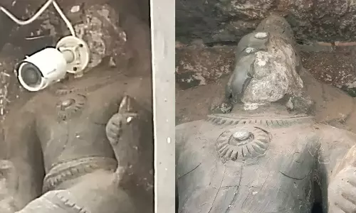 திருவண்ணாமலை கோவிலில் கண்காணிப்பு கேமரா பொருத்தியதால் கோபுர சிற்பங்கள் சேதம்