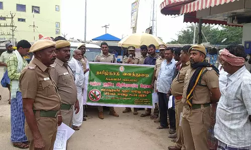 வேப்பனபள்ளியில்   கஞ்சா ஒழிப்பு விழிப்புணர்வு