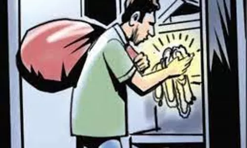 மேல்மலையனூர் அருகே வீட்டின் பூட்டை உடைத்து  நகைகள் திருட்டு