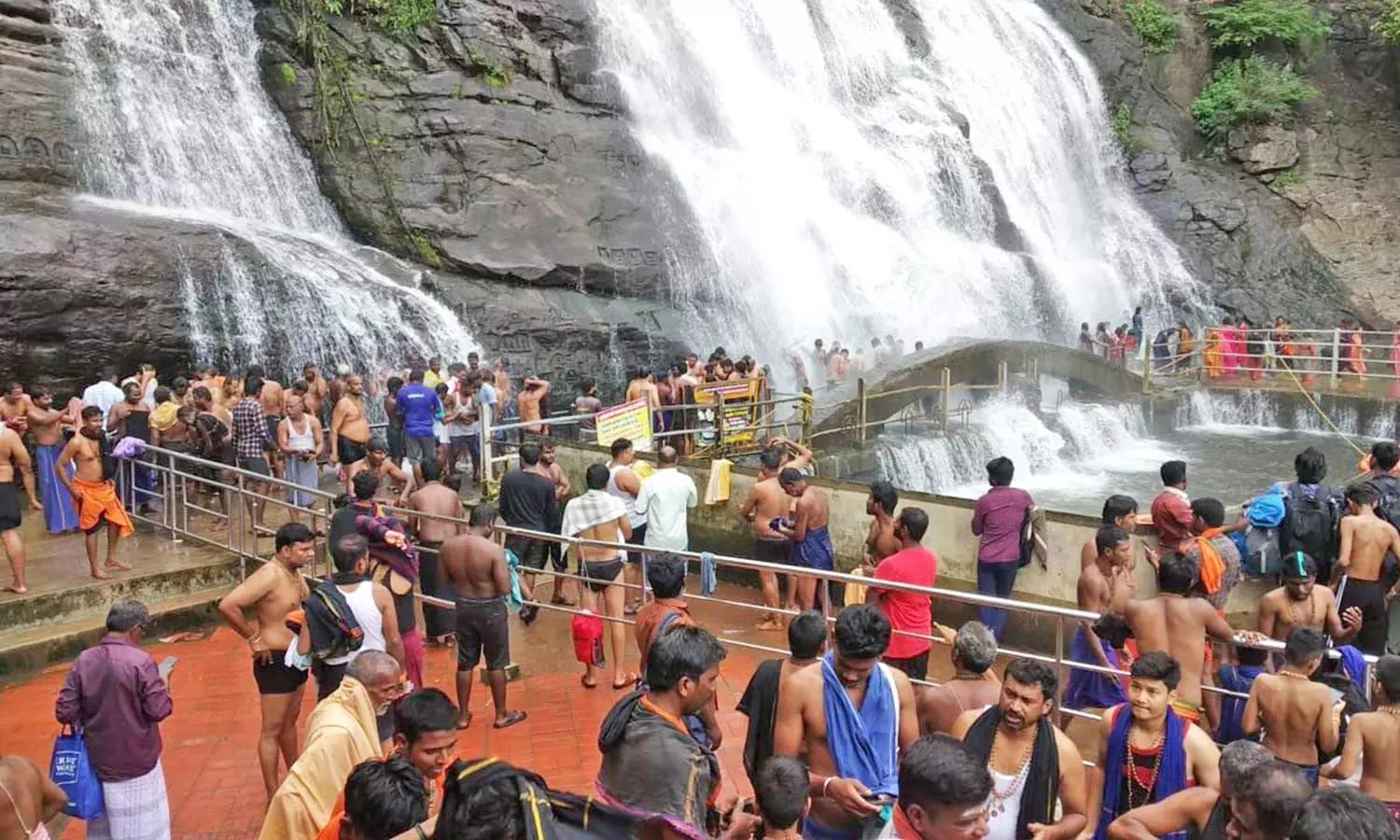 குற்றாலத்தில் அனைத்து அருவிகளிலும் சுற்றுலா பயணிகள் குளிக்க அனுமதி குற்றாலத்தில் அனைத்து அருவிகளிலும் சுற்றுலா பயணிகள் குளிக்க அனுமதி