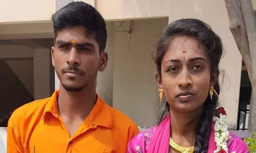 பாதுகாப்பு கேட்டு காதல் ஜோடி   எஸ்.பி. அலுவலகத்தில் தஞ்சம்