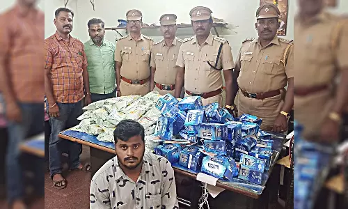 மதுரையில் வீட்டில் புகையிலை பொருட்கள் பதுக்கி விற்ற வாலிபர் கைது