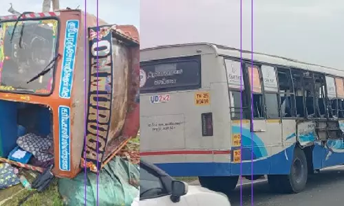 செஞ்சி அருகே இன்று காலை அரசு பஸ்-லாரி மோதி விபத்து:  பயணிகள் காயம்