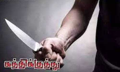 பள்ளி மாணவியை தாக்க முயன்ற  கட்டிட தொழிலாளிக்கு கத்திக்குத்து