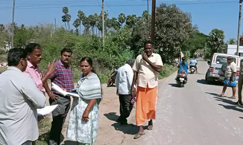 கருப்பூரில் போலீஸ் நிலையம் கட்டுவதற்கு நில அளவீடு பணி