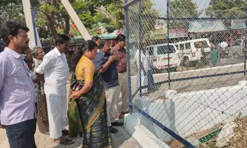 செத்து மிதக்கும் மீன்களை   நகராட்சி தலைவர் பார்வையிட்டார்