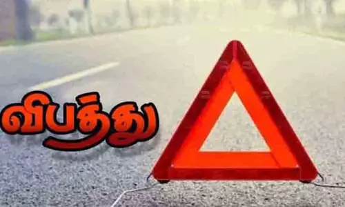 சாலை விபத்தில் போலீஸ் ஏட்டு காயம்