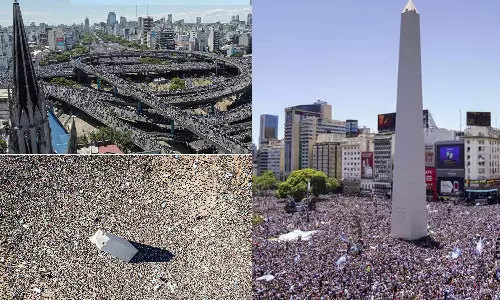 தலையா.. கடல் அலையா..? உலகக் கோப்பை வெற்றியை கொண்டாடிய 40 லட்சம் அர்ஜென்டினா ரசிகர்கள்