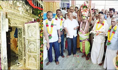 சோலைமலை முருகன் கோவிலில் மூலவர் சன்னதிகளுக்கு வெள்ளி கதவுகள் பொருத்தும் விழா