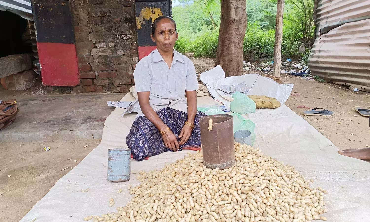 போடி அருகே வாழ்வாதாரத்திற்காக கடலை விற்கும் கவுன்சிலர்