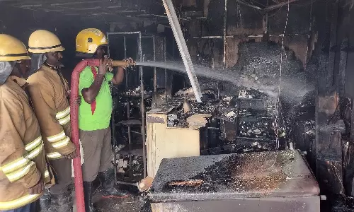 திண்டுக்கல்லில் இன்று  அழகு நிலையத்தில் பயங்கர தீ விபத்து   ரூ.50 லட்சம் சேதம்