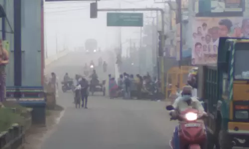 பண்ருட்டியில் கடும் பனிப்பொழிவால்  வாகன ஓட்டிகள் அவதி