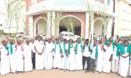 தஞ்சையில், விவசாயிகள் ஆர்ப்பாட்டம்