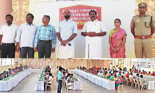 ராமநாதசாமி கோவிலில் முழு நேர அன்னதான திட்டம்-மு.க.ஸ்டாலின் தொடங்கி வைத்தார்