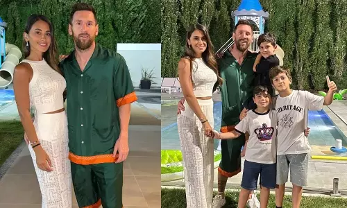 புத்தாண்டை தனது மனைவி, குழந்தைகளுடன் கொண்டாடிய மெஸ்சி