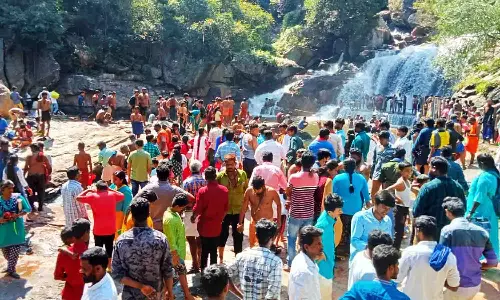 பஞ்சலிங்க அருவியில் குவிந்த பக்தர்கள்-சுற்றுலா பயணிகள்