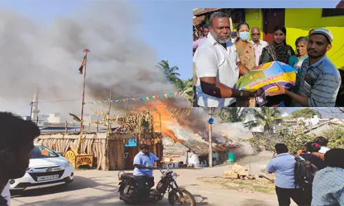 ஆத்தூரில் 5 வீடுகள், கோவில் தீப்பிடித்து எரிந்தது