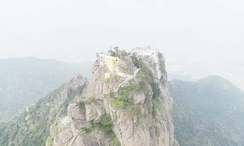 பருவதமலை உச்சிக்கு சாலை அமைக்க நவீன கேமரா மூலம் ஆய்வு