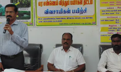 மகுடஞ்சாவடி வட்டாரத்தில் மர எண்ணைவித்து பயிர்கள் குறித்து பயிற்சி