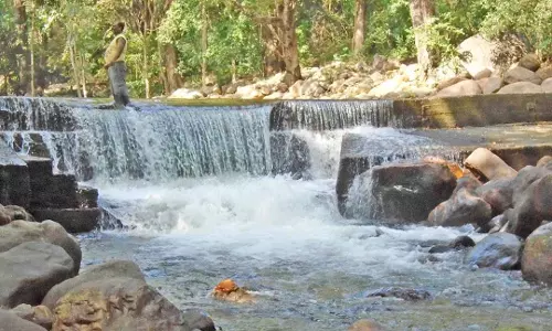 களக்காடு தலையணையில் தண்ணீர் வரத்து குறைந்தது - சுற்றுலா பயணிகள் கவலை