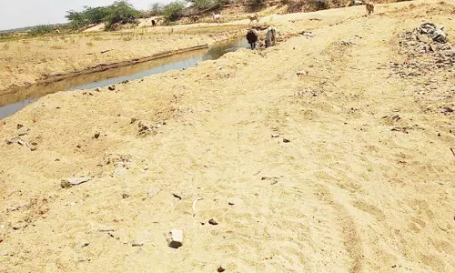 செட்டேரி தடுப்பணை கானாற்றில் மணல் கடத்த முயற்சி