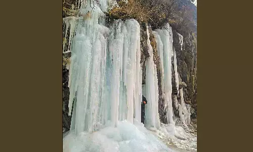 வடமாநிலங்களை வாட்டி வதைக்கும் பனி: இமாசலபிரதேசத்தில் அருவி உறைந்தது
