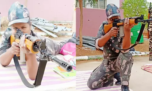 அகில இந்திய காவலர் துப்பாக்கிச் சுடும் போட்டி: தமிழ்நாடு போலீஸ் அணியில் இருந்து வந்துள்ள ஒரே பெண் சோபியாலாரன்