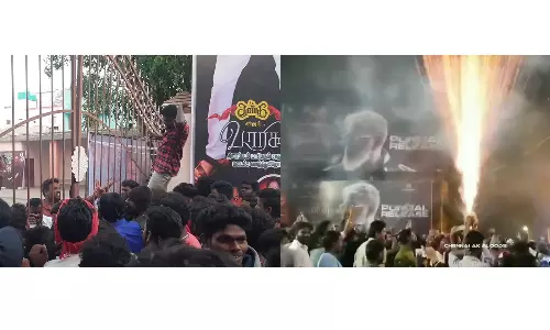 துணிவு, வாரிசு படங்கள் வெளியானது:  தருமபுரி தியேட்டர்களில் திரண்ட ரசிகர்கள்