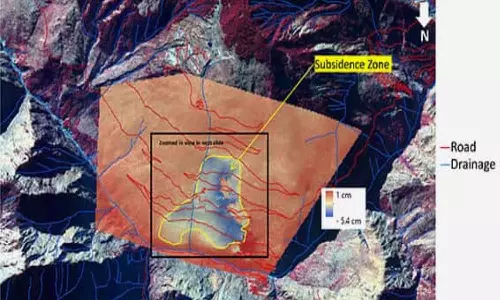 12 நாட்களில் ஜோஷிமத் நகரம் 5.4 செ.மீ. புதைந்துள்ளது: செயற்கைக்கோள் புகைப்படங்களில் தெரிந்தது