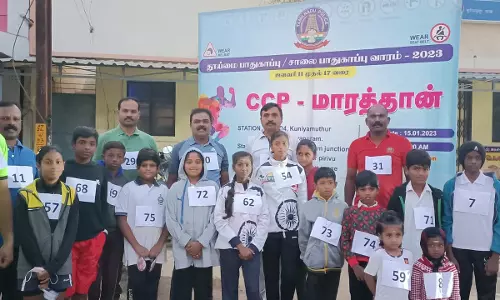 சாலை பாதுகாப்பு விழிப்புணர்வு மாரத்தான்