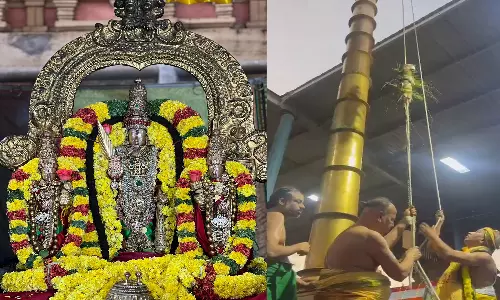 திருவள்ளூர் வீரராகவர் கோவிலில் பிரம்மோற்சவ விழா கொடியேற்றத்துடன் தொடக்கம்