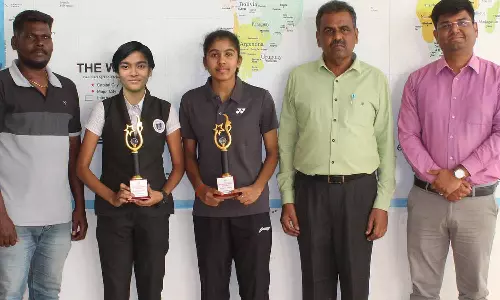 மாநில அளவிலான இறகு பந்து போட்டி - பிரன்ட்லைன் பள்ளி மாணவியர் தங்கம் வென்று சாதனை