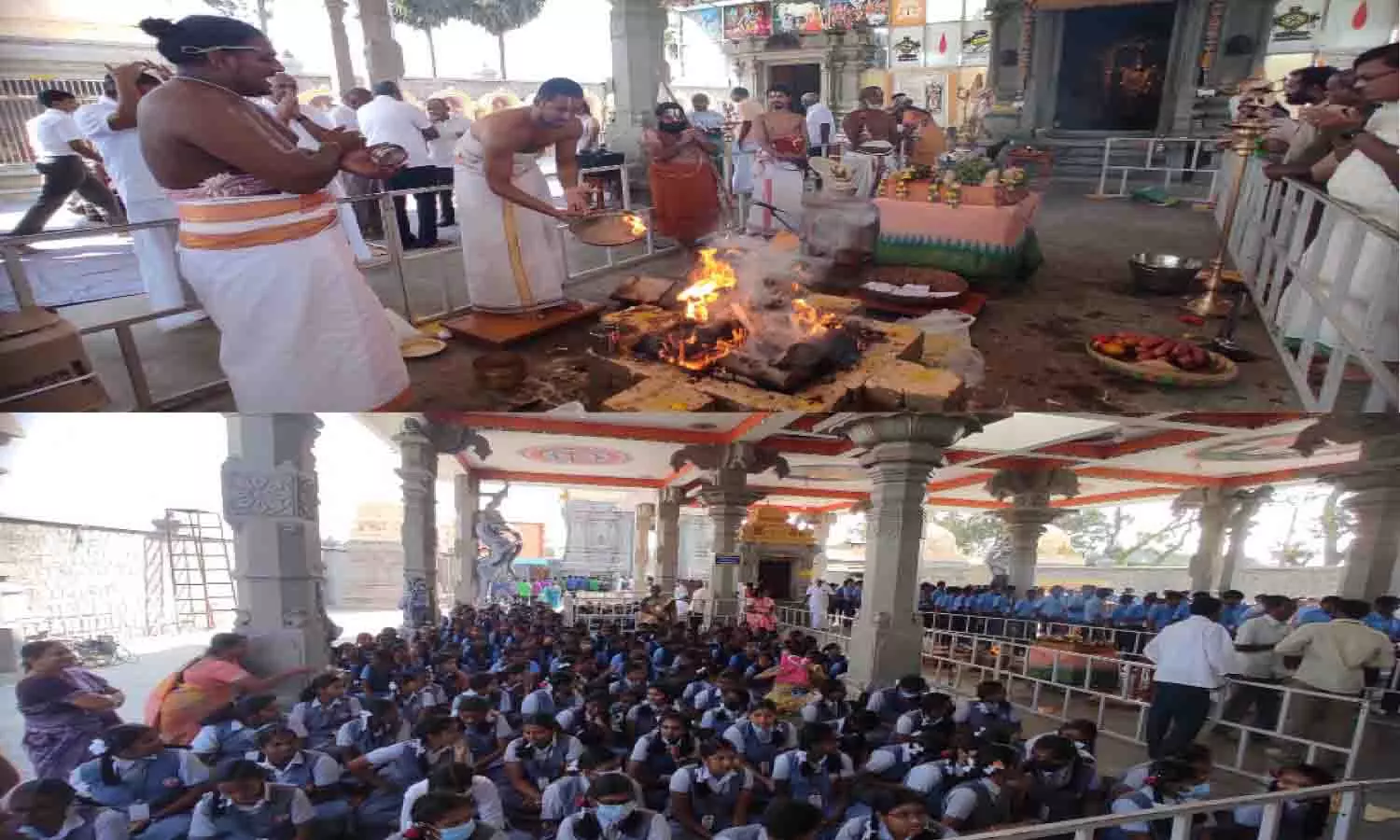 மாணவர்கள் அதிக மதிப்பெண் பெற உடுமலை திருப்பதி கோவிலில் சிறப்பு யாகம்
